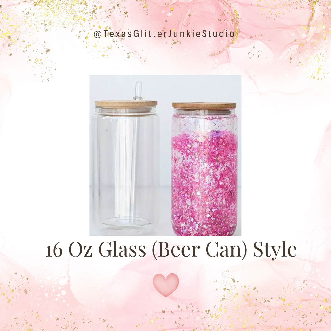 16 Oz Glass Libby With Bamboo Lid