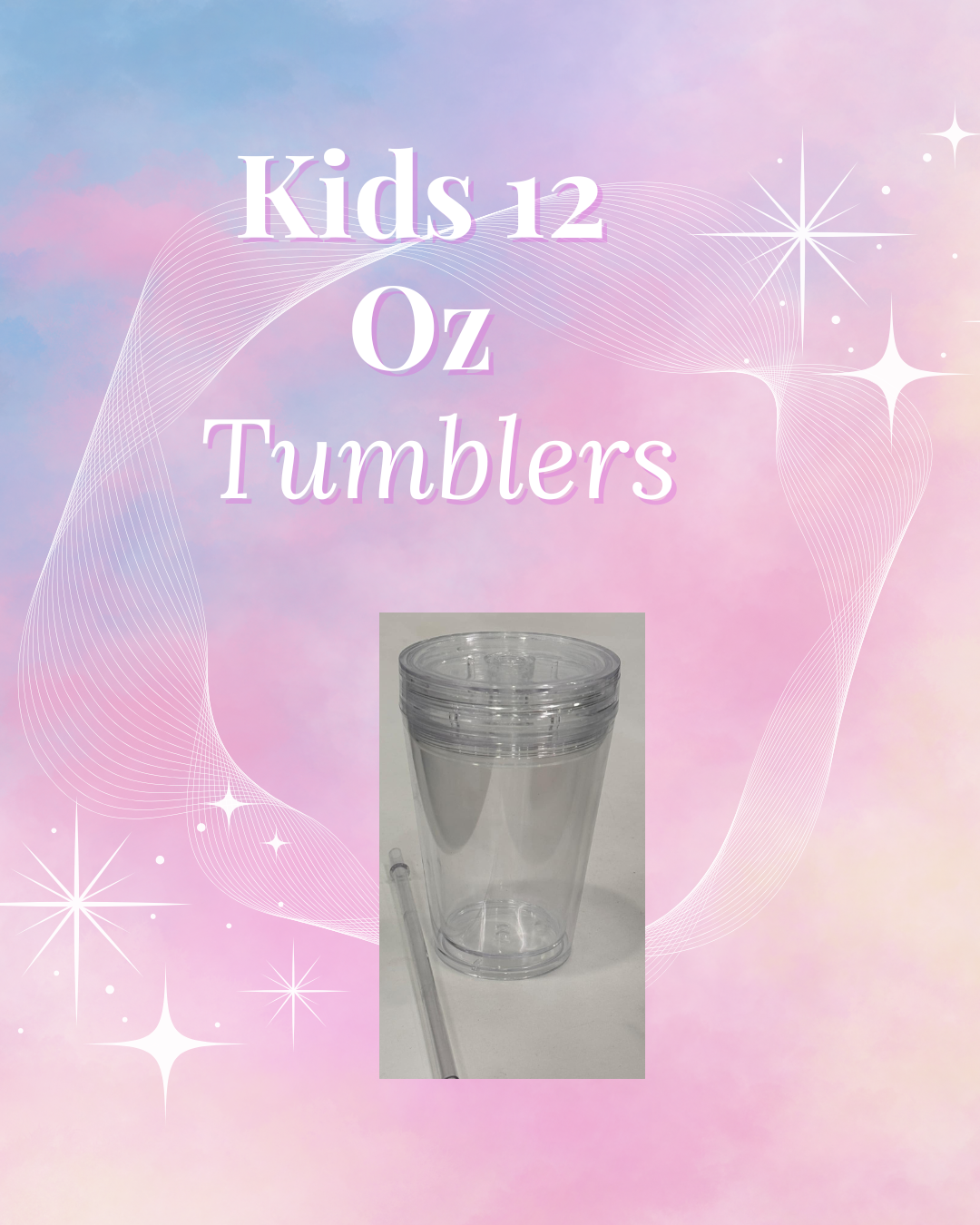 Kids !2 Oz Double Lid Tapered Snow Globe Tumbler