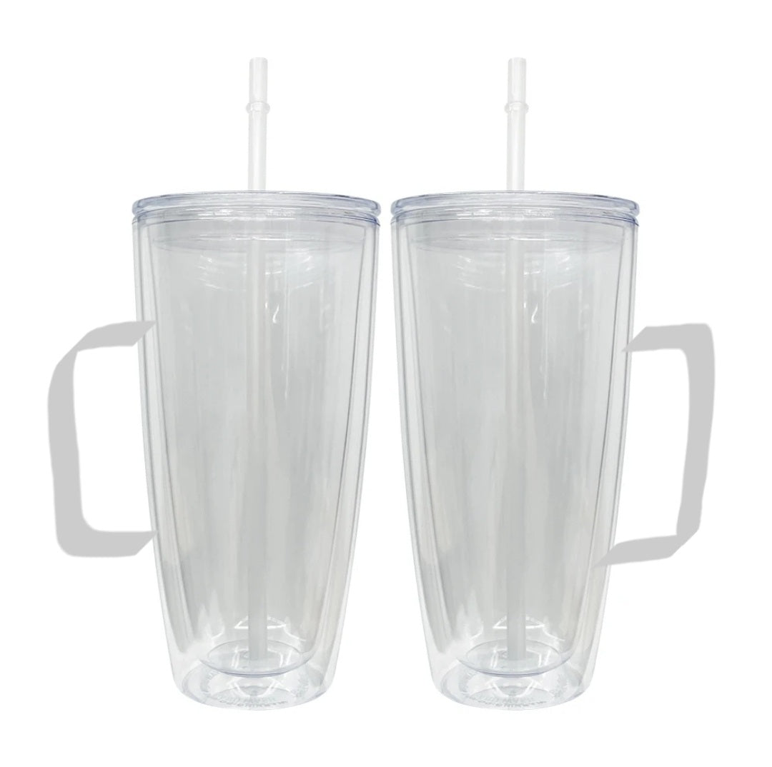 25 OZ Snow Globe Tumbler With Handle