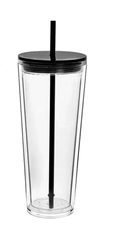 24 Tapered Snow Globe Tumbler With Black Lids